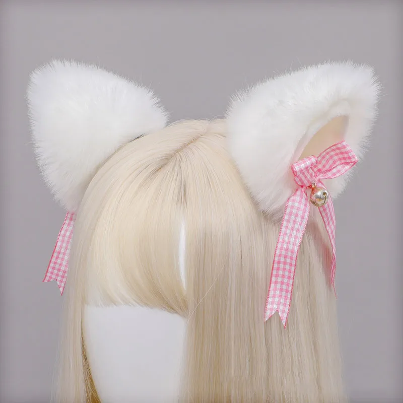 Kawaii Plüsch Katzenohr Haarspangen Lolita süße flauschige Cosplay Anime Stirnbänder Party Kostüm Haaraccessoires 3