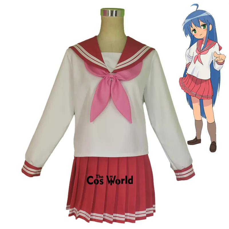 Lucky Star Izumi Konata Long Sleeve Sailor Suit School Uniform Tops Skirt Outfit Anime Cosplay Costumes 1