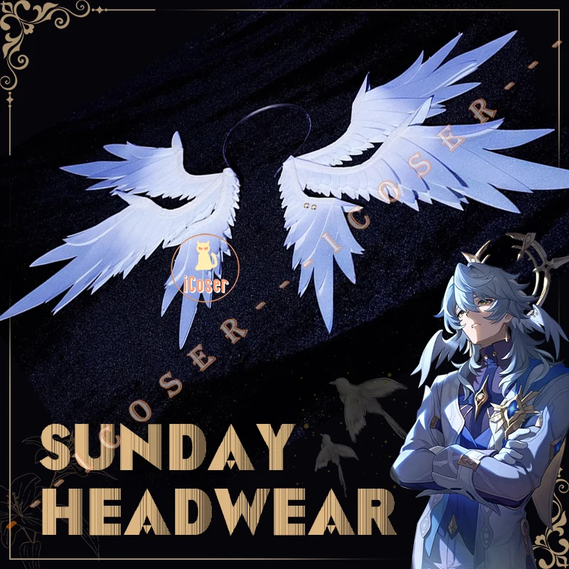 Honkai Star Rail Sunday Cosplay Six Wings Headwear New Skins Hairpins Game Props Halloween Party for Women Men Girls Accessory 1