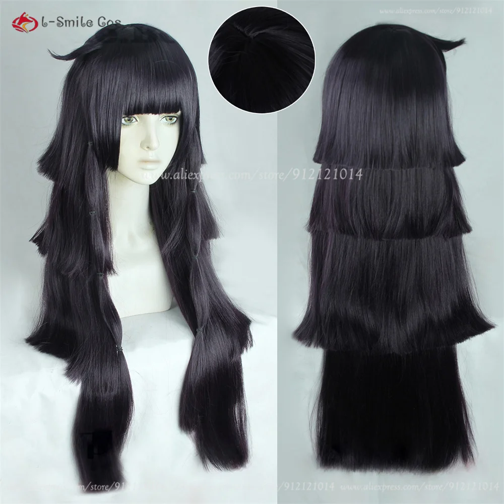 Anime Alluka Zoldyck Cosplay Wig 80cm Purple Black Wigs Anime Cosplay Wig Heat Resistant Synthetic Hair Halloween + Wig Cap 1