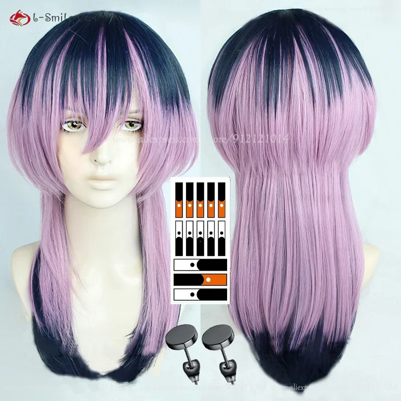 High Quality Anime Rindo Haitani Cosplay Wig Long Black Blue Pink Wig Heat Resistant Synthetic Hair Halloween Haitani Rind Wigs 1