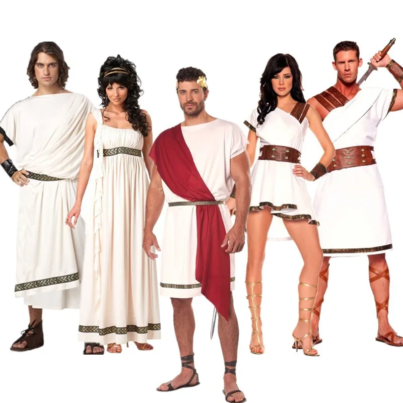 Ancient Egypt Costume Adult Women Men Roman Warrior Couples Medieval Greek Mythology Cosplay Halloween Party Fancy Dress 1