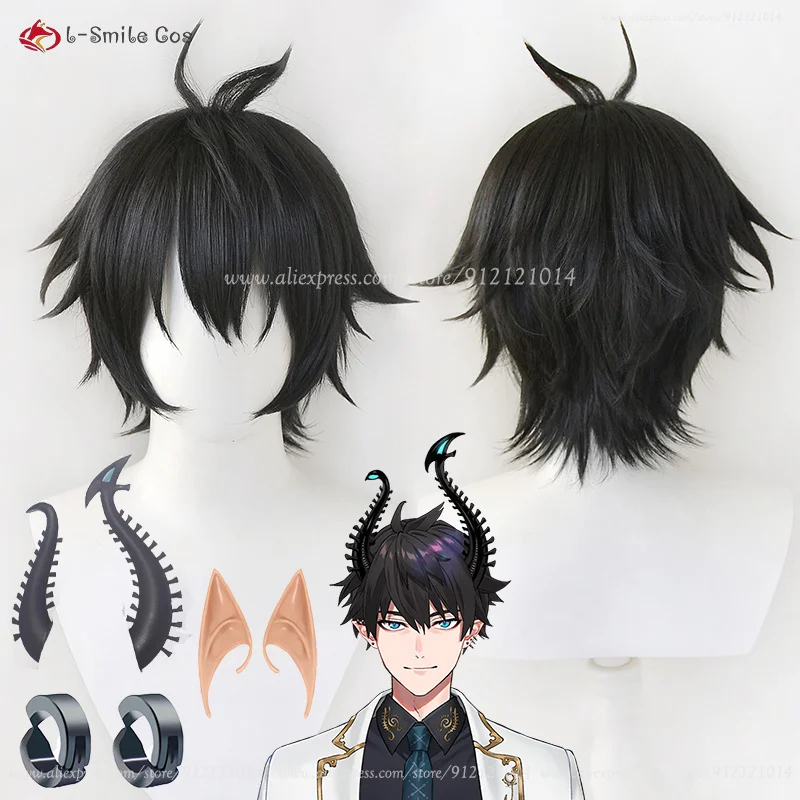 Ren Zotto Cosplay Wig Vtuber ILUNA Risotto Ren Zotto 30cm Short Heat Resistant Synthetic Hair Halloween Party Wigs + Wig Cap 1