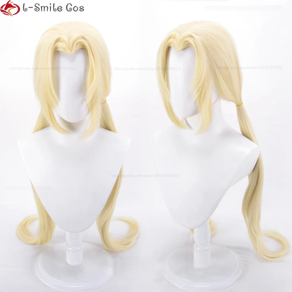 Anime Tsunade Cosplay Wig 100cm Long Yellow Tsunade Wigs Heat Resistant Synthetic Hair Party Cosplay Costume Wigs + Wig Cap 1