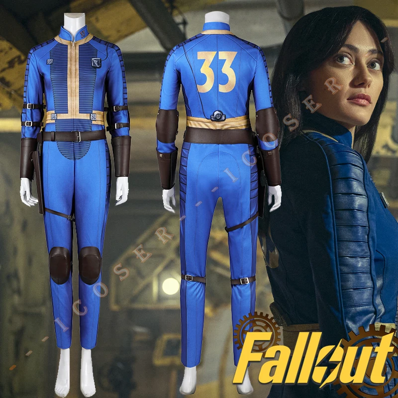 Fall Cos Out Lucy Cosplay Costume Vault 33 Survivor Suit Female Male Jumpsuit Printed Uniform Halloween Party for Women iCoser 1