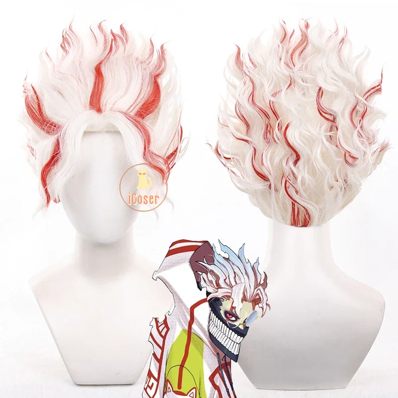 iCoser Anime Dandadan Ken Takakura Okarun Cosplay Wig Mask Glasses Red White Hair Momo Ayase Halloween Party for Women Men Props 1