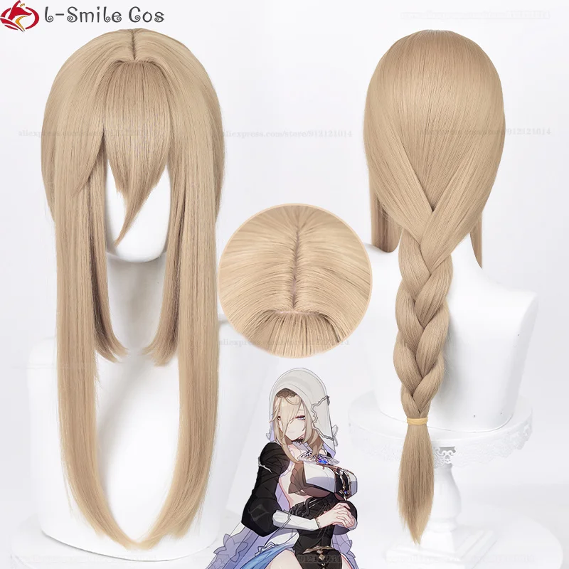 70cm Long Aponia Cosplay Wig WigsIII Signet Of Discipline Aponia Wig Linen Brown Heat Resistant Hair Wigs + Wig Cap 1