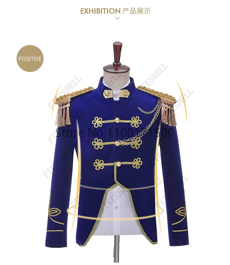 Königlicher Prinz Kapitän Matrose Kostüm Mittelalterliches Outfit Halloween Coat 10