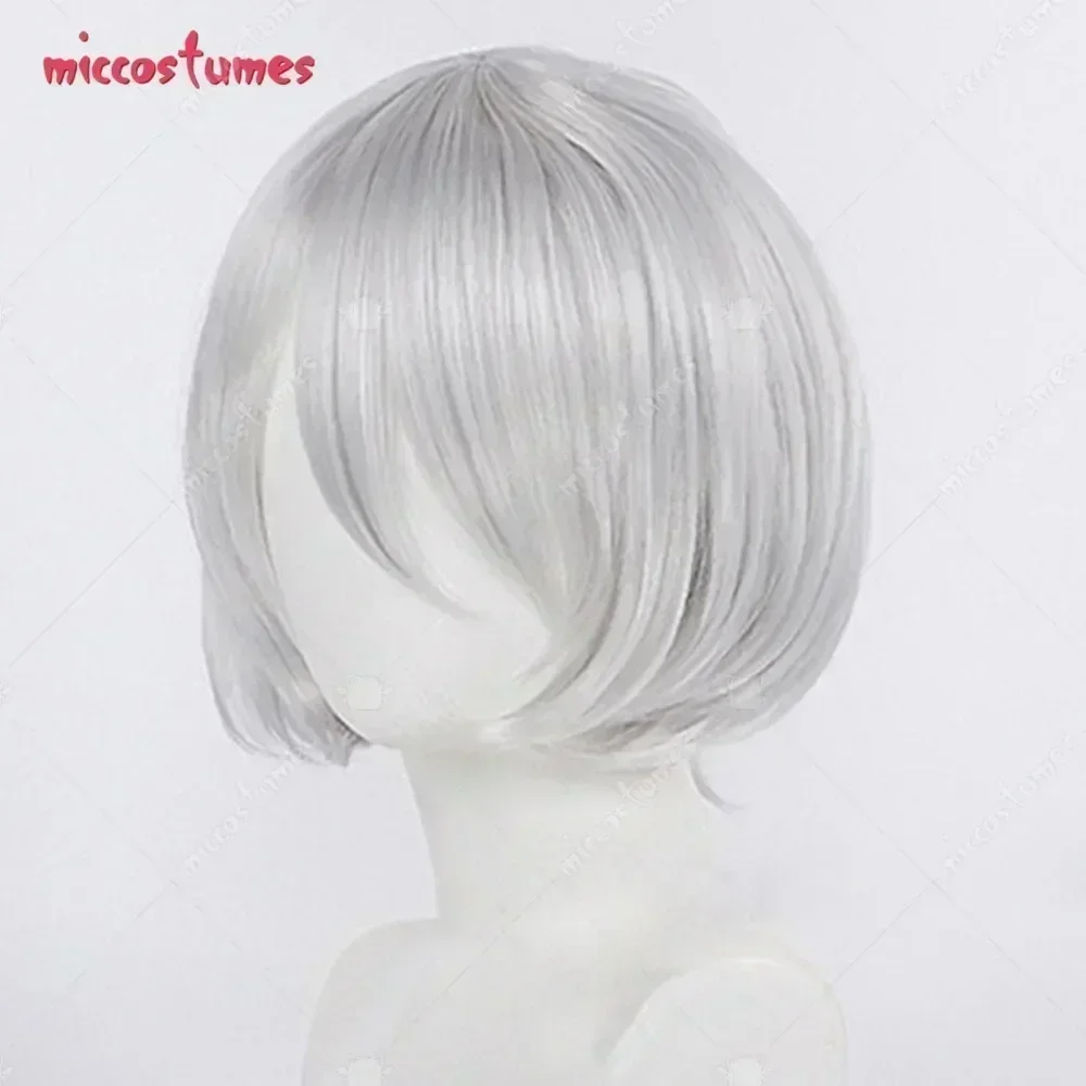 24 Stunden Versand Damen 2B Cosplay Kostüm Leotard Rock mit Haarband Leggings und Perücke Halloween Cosplay Kostüm 5 Miccostumes 24Hours Shipping Women's 2B Cosplay Costume Leotard Skirt with Hairband Leggings and Wig Halloween Cosplay Costume 5