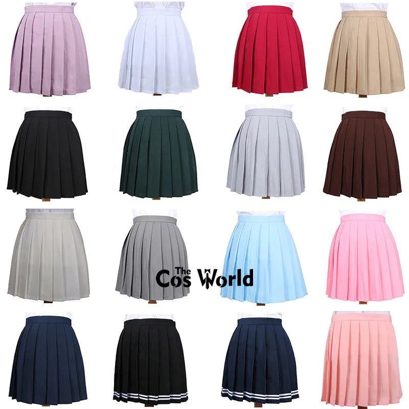 Japanese Women's Summer High Waist Pleated Plaid Skirts JK School Uniform Anime Cosplay Costumes 1