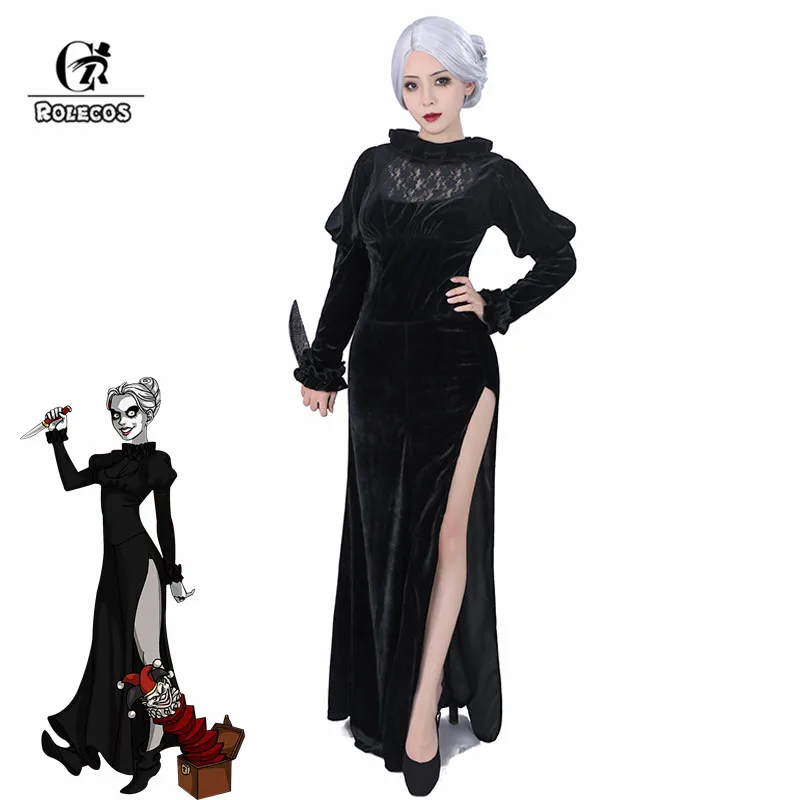 ROLECOS Mary Shaw Cosplay Costume Black Women Halloween Costume Horror Movies Dress Horror Films Black Ghost Conjuring Dress 1