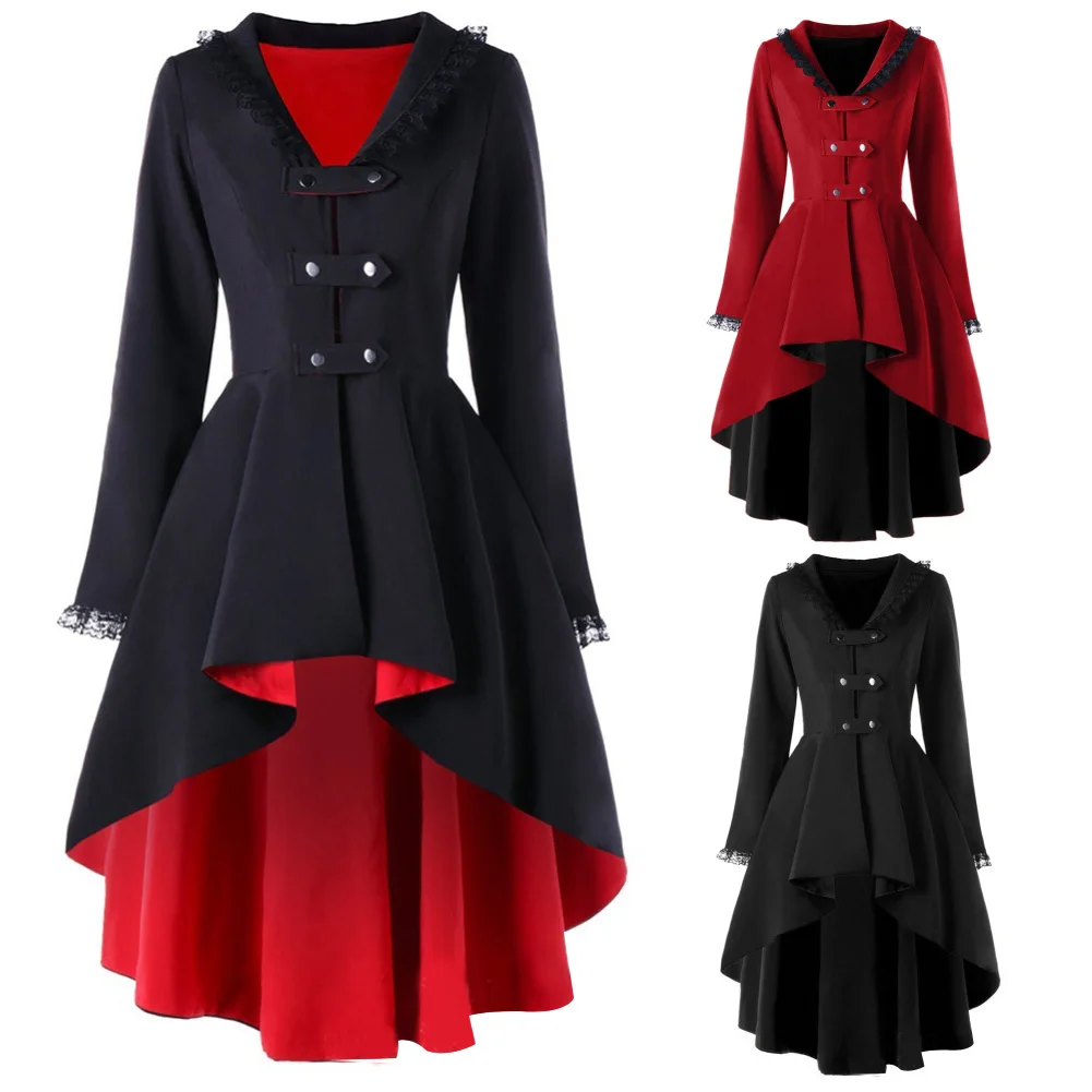 Women's Autumn Winter Steampunk Cosplay Night Dress Christmas Medieval Dance Costume 6