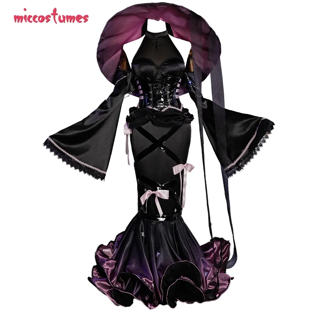 Miccostumes Women's Anime Vocal Cosplay Costume Halloween Maid Style Dress and Hat with Belt 1