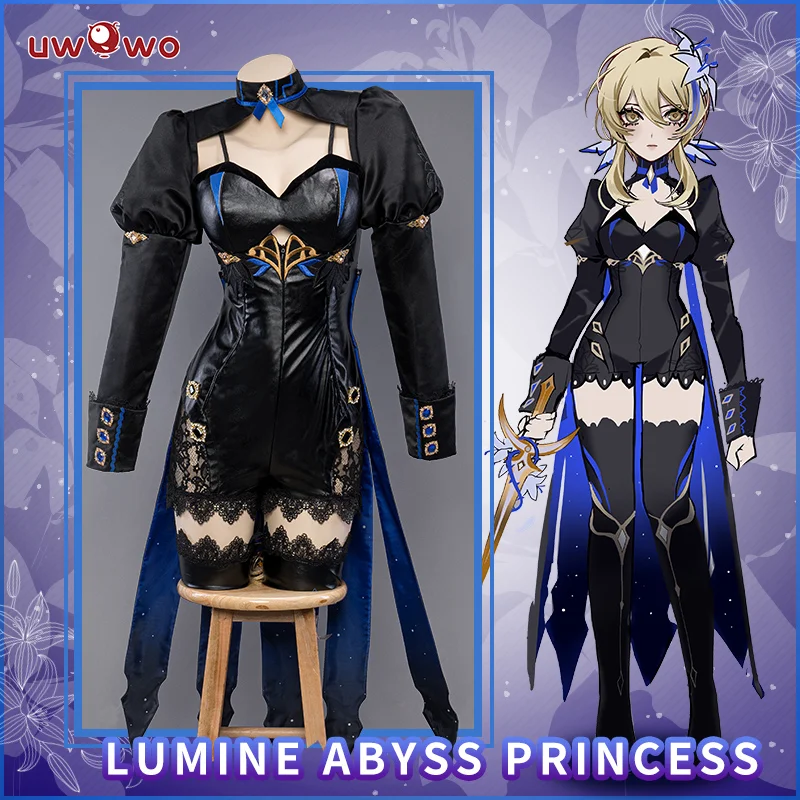 Genshin Impact Fanart Abyss Lumine Princess Cosplay Costume Halloween Costumes 1 IN STOCK UWOWO Genshin Impact Fanart Abyss Lumine Princess Cosplay Costume Exclusive Traveler Lumine&Aether Halloween Costumes 1