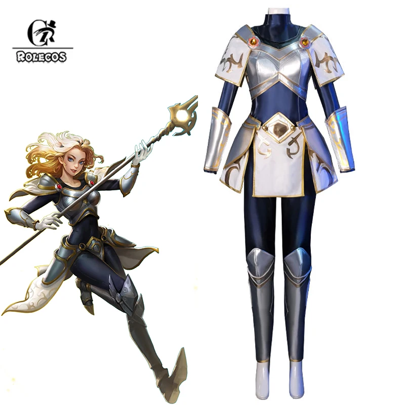 ROLECOS  LOL the Lady of Luminosity Lux Cosplay Costume Luxanna Crownguard Halloween Lux Costume Women Uniform Fullset Outfit 1