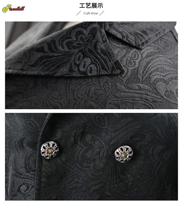 Gothic Mittelalter Weste Steampunk Cosplay Tuxedo Slim Fit Victorian Tops 4 Men Gothic Medieval Jacket Waist Coat Sleeveless Jacquard Steampunk Cosplay Vest Tuexdo Double Breast Slim Fit VictorianTops 4