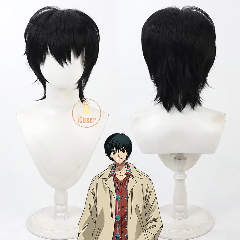 iCoser Anime Sakamoto Days Yoichi Nagumo Cosplay Wig Black Short Hair Assassin Taro Sakamoto Halloween Party for Women Men Props 1