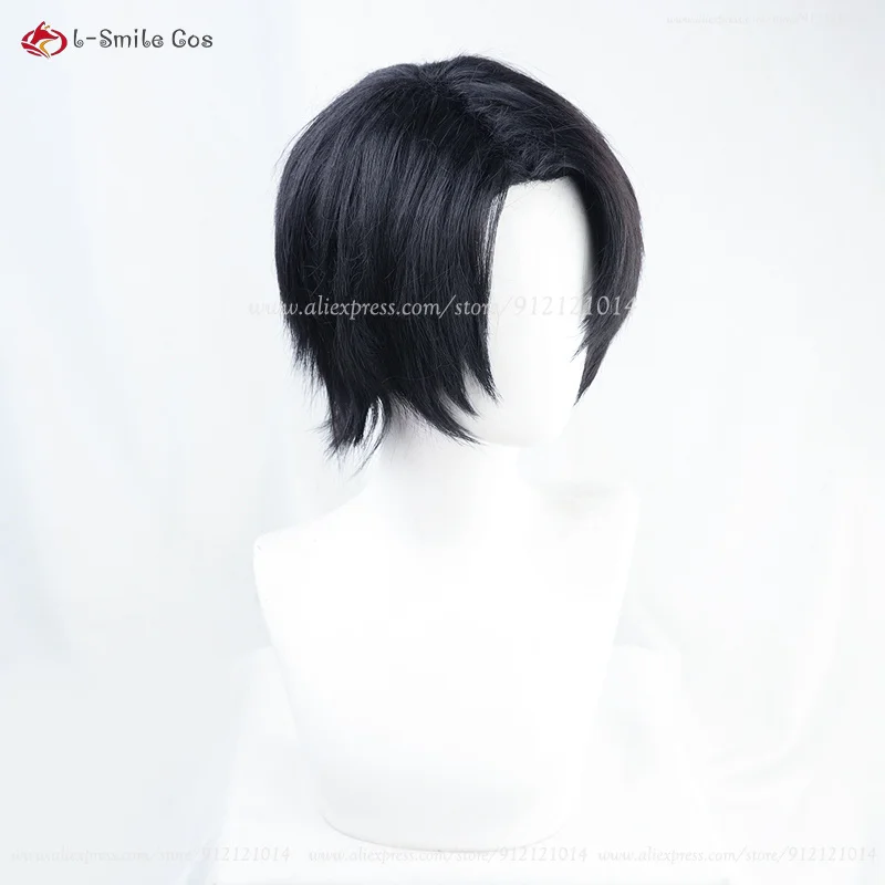 Anime Yuuta Okkotsu Kurzhaar Perücke Schwarz Hitzebeständige Synthetik Haar Halloween Accessoire Wig Ring 10