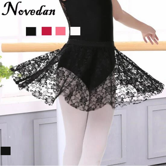 Black White Red Pink Elastic Tulle Lace Ballet Dance Skirt Children Girls Ballet Tutu Dress Dance Costumes For Kids 1