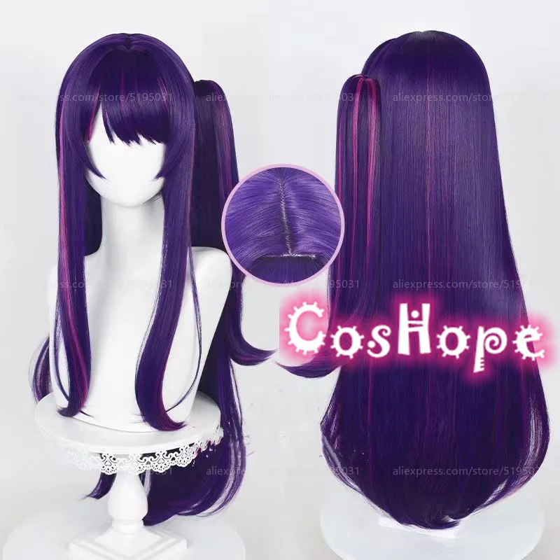Ai Hoshino Cosplay Perücke 80cm lang dunkel lila rosa Anime Hitzebeständige Synthetische Perücke 3