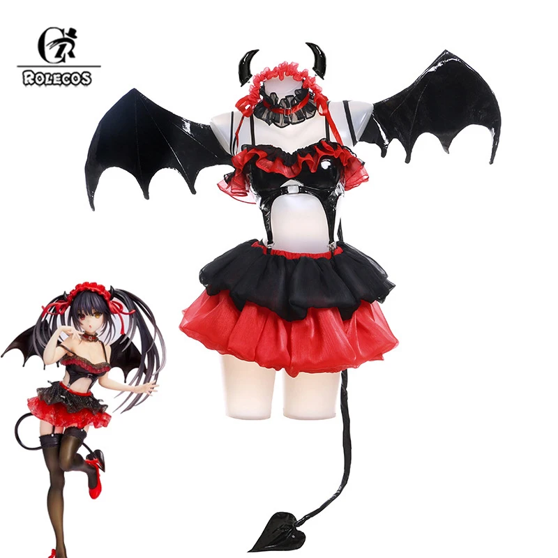 ROLECOS Tokisaki Kurumi Cosplay Costume Date a Live Tokisaki Kurumi Little Devil Women Dress Halloween Party Outfit Fullset Suit 1