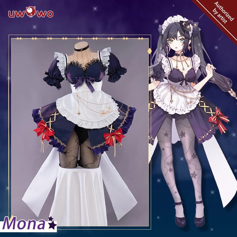 LAST BATCH UWOWO Mona Cosplay Maid Costume Game Genshin Impact Cosplay Fanart Exclusive Mona Maid Ver Costume For Women Outfits 1