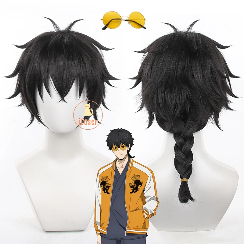 Jo Togame Cosplay Wig Anime WIND BREAKER Black Short Hair Ponytail Shishitoren Sunglasses Halloween Party for Women Men Props 1