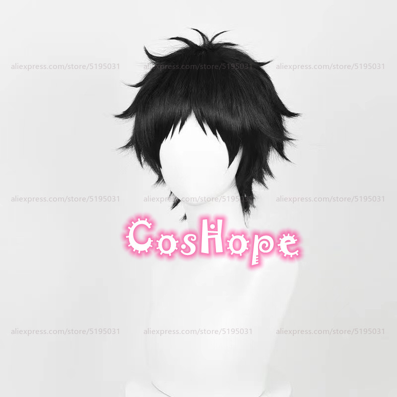 Akaashi Keiji Cosplay Perücke 30cm Kurze Schwarze Perücke Anime Wigs Hitzebeständige Synthetische Perücken Halloween 5