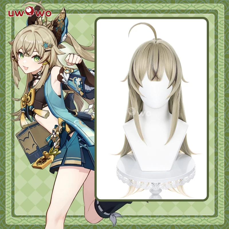 UWOWO Genshin Impact Kirara Cosplay Wig Long Hair 75CM Light Brown Heat Resistant 1