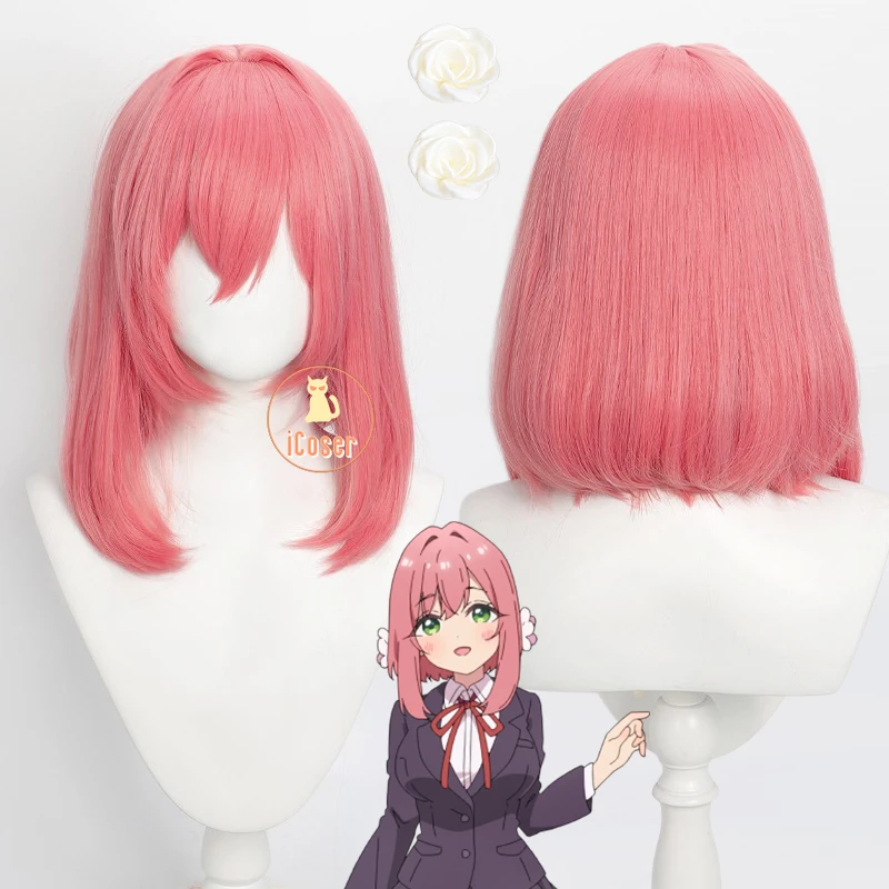 Anime 100 Kanojo Hanazono Hakari Cosplay Perücke Schulterlänge Rosa Haar Weiße Blumen Haarnadeln Halloween Party Frauen Mädchen Requisiten 12 Anime 100 Kanojo Hanazono Hakari Cosplay Perücke Schulterlänge Rosa Haar Weiße Blumen Haarnadeln Halloween Party Frauen Mädchen Requisiten 1
