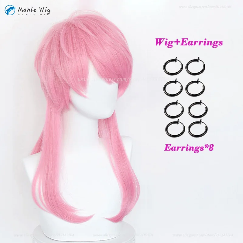 Anime Sanzu Haruchiyo Pink Long 55cm Cosplay Wig Heat Resistant Synthetic Hair Halloween Man Women Anime Wigs + Free Wig Cap 7