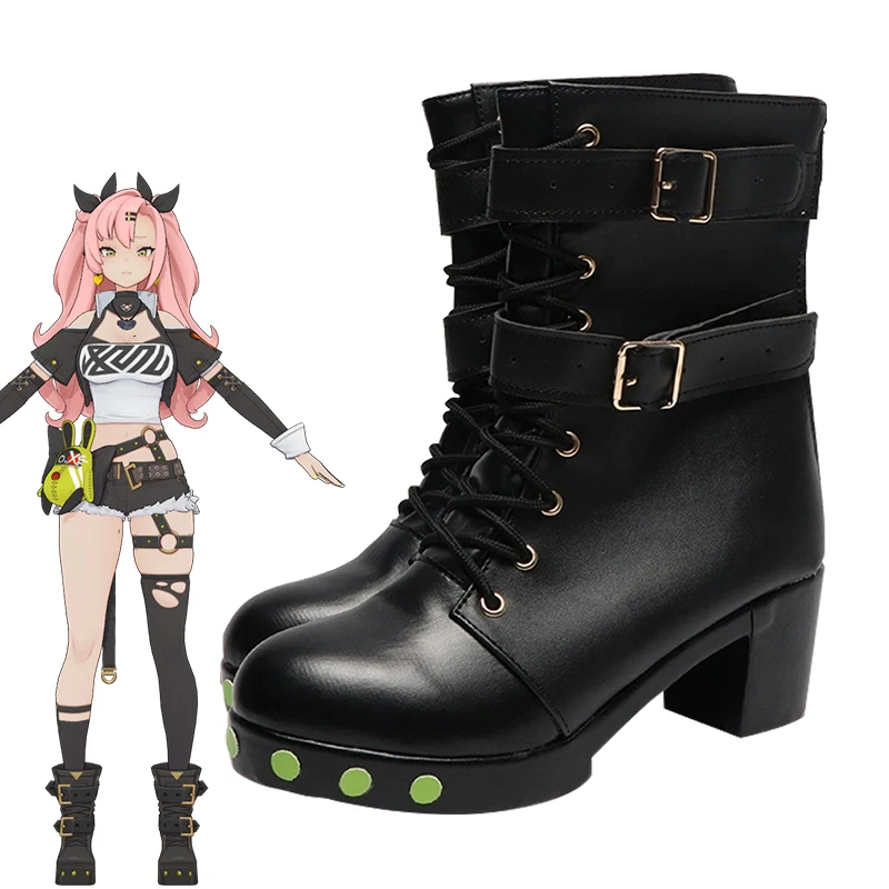 Rolecos Game Zenless Zone Zero Nicole Demara Cosplay Shoes Nicole Demara High Heel Black PU Leather Halloween Women Men Shoes → Nicole Demara Cosplay High Heel Black PU Leather Halloween Shoes 28