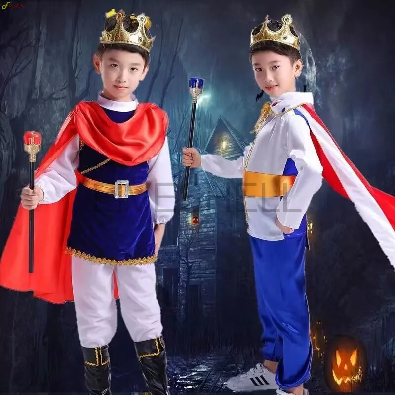 Fantaisa Boys Kids Halloween Carnival Cosplay Prince King Costume Fancy Dress Party Outfit Birthday Gift For Child Kids 2-13T 1