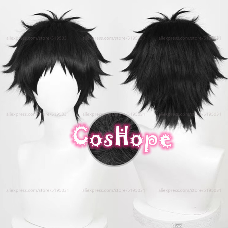 Akaashi Keiji Cosplay Perücke 30cm Kurze Schwarze Perücke Anime Wigs Hitzebeständige Synthetische Perücken Halloween 1