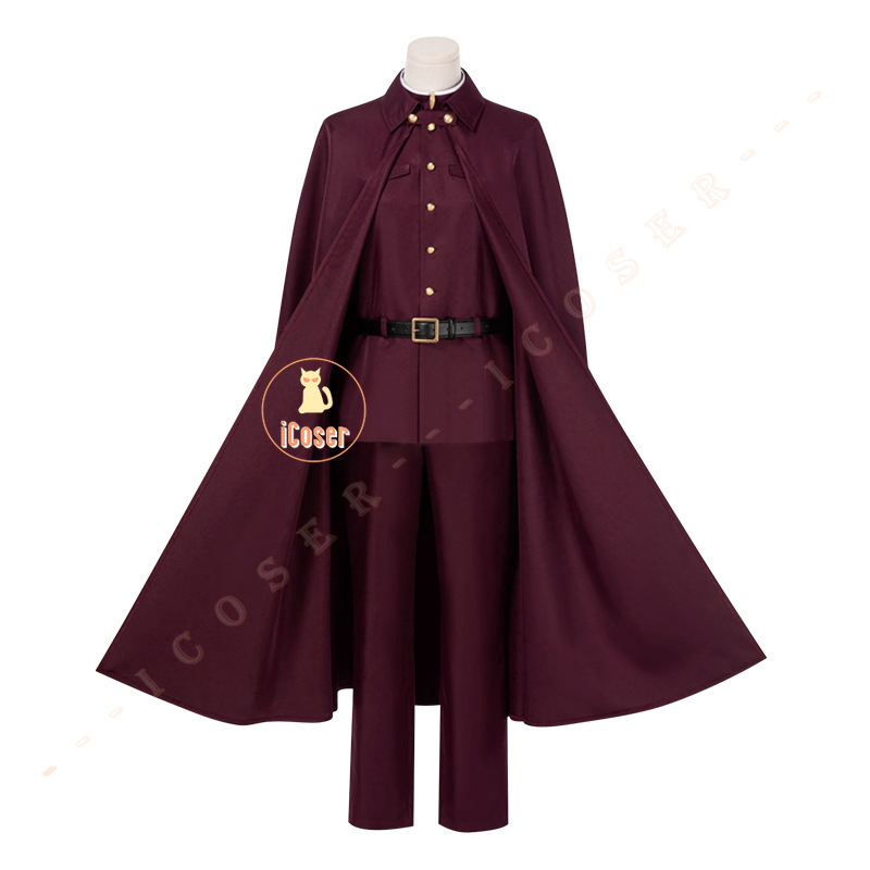 Anime Bungo Stray Dogs Tetcho Suehiro Cosplay Kostüm Rot Uniform Mantel Hut Halloween für Frauen Männer 5