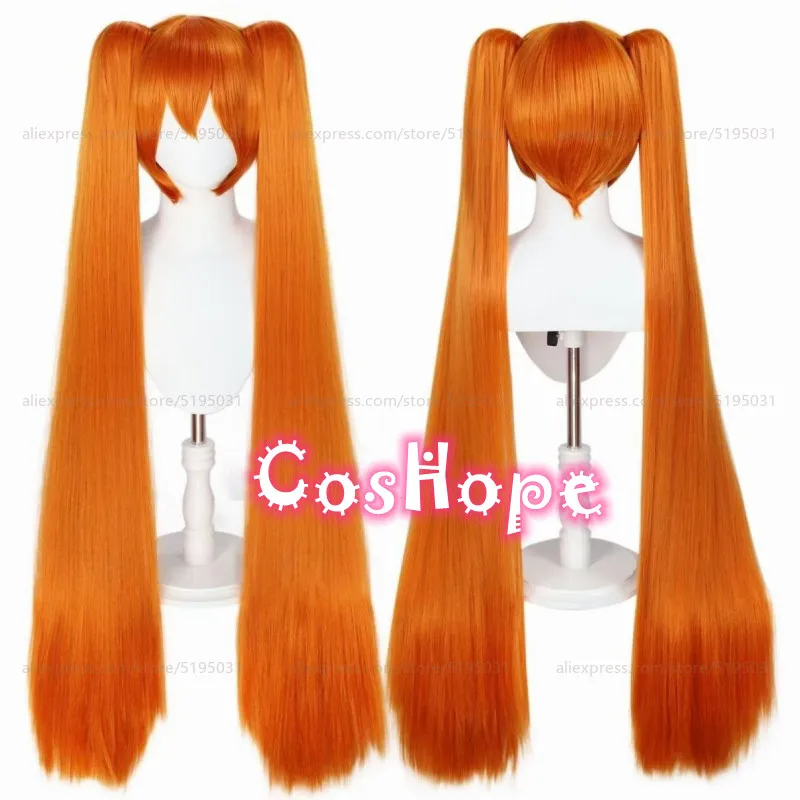 Miku Cosplay Wig Women 120cm Long Straight Orange Wig Cosplay Anime Cosplay Wigs Heat Resistant Synthetic Wigs 1