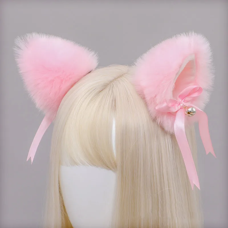 Kawaii Plüsch Katzenohr Haarspangen Lolita süße flauschige Cosplay Anime Stirnbänder Party Kostüm Haaraccessoires 4