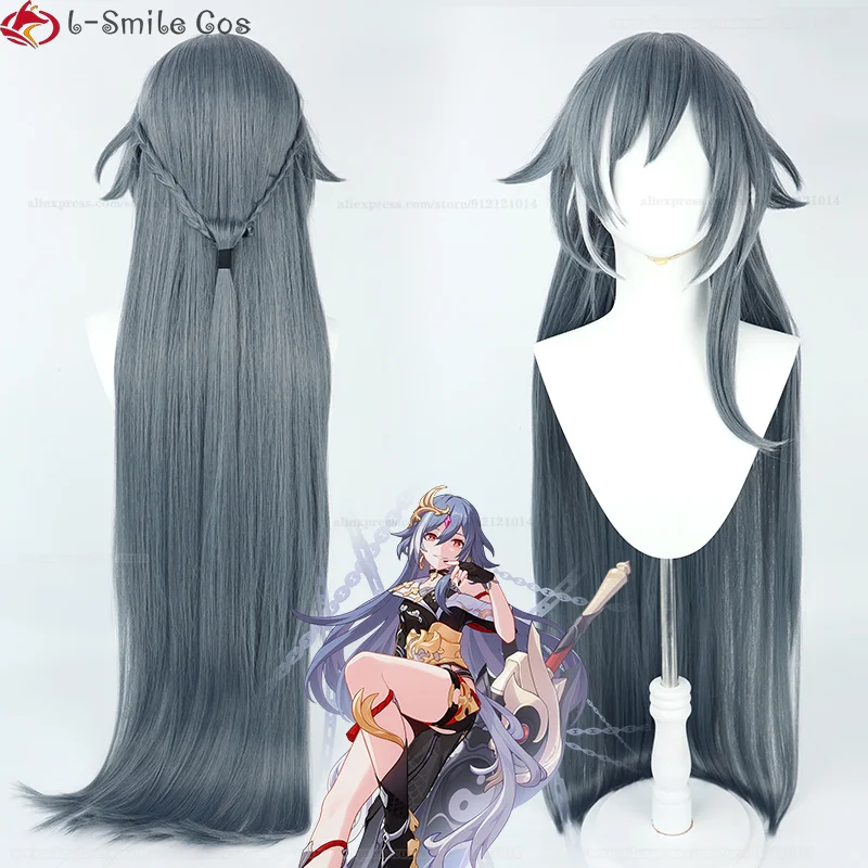 110cm Long Fu Hua Cosplay WigsWig Fu Hua Wig Cosplay Highlights White Heat Resistant Hair Halloween Wigs + Wig Cap 1