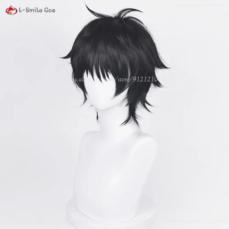 Anime Yuuta Okkotsu Kurzhaar Perücke Schwarz Hitzebeständige Synthetik Haar Halloween Accessoire Wig Ring 6