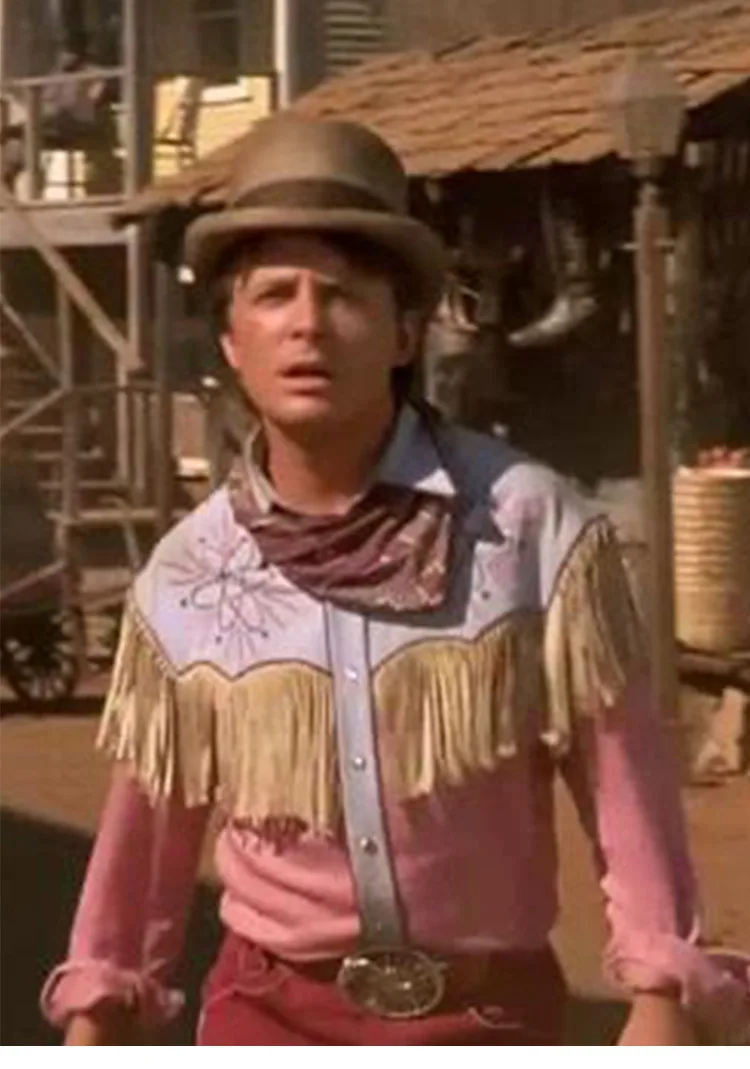 1990 Movie Back to the Future 3 Cosplay Costume Marty Western Cowboy Halloween Carnival for Men 2