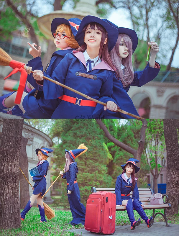 Akko Kagari Shirt Dress Uniform Cosplay Kostüm Halloween Anime Hallowmas 3
