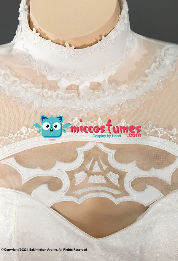 2B Hochzeitskleid Cosplay Kostüm mit Schleier und Handschuhen für Frauen Braut Cosplay 13
