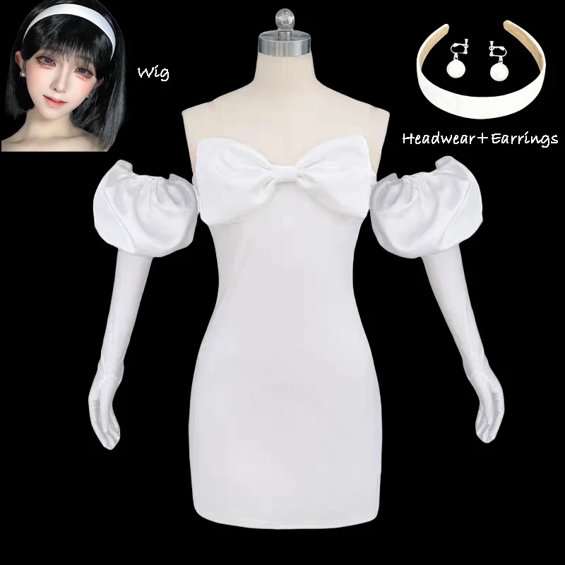 Alien Stage Cosplay Sua Wig Anime Cosplay Costume Sexy White Prom Party Dress Fantasia Halloween Costume For Women 1