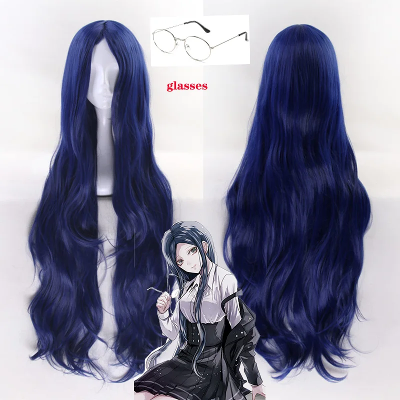 Danganronpa V3: Killing Harmony Shirogane Tsumugi Blue Long 100cm Cosplay Wigs Heat Resistant Synthetic Hair Party Wig + Wig Cap 1