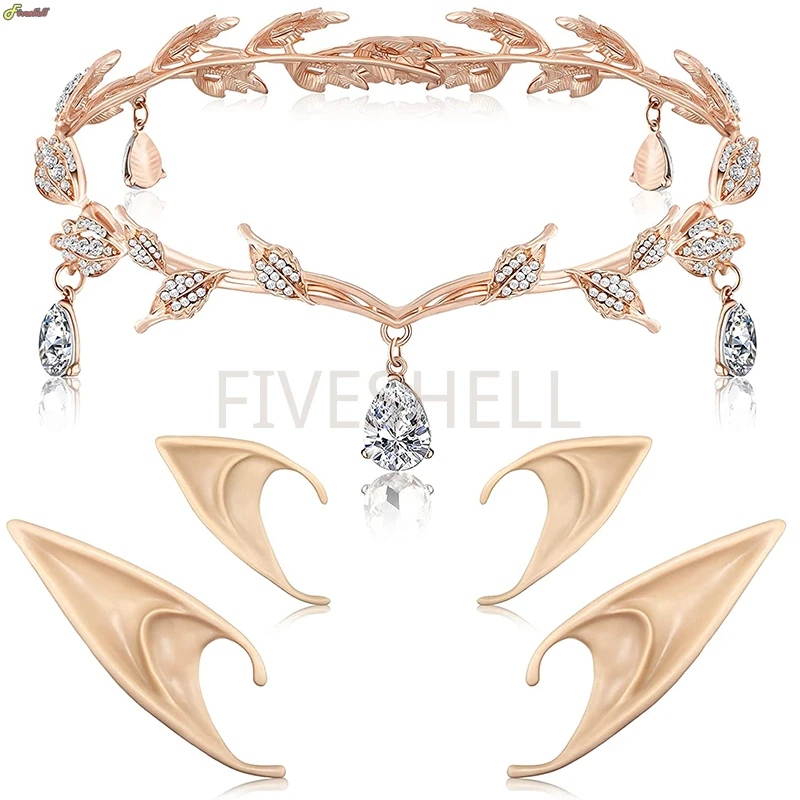 women medieval Halloween Fairy Elf Ears headwear Fashion Party Masquerade Headwear Accessories For Lady 1