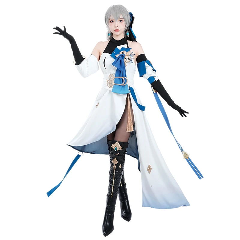 ROLECOS Bronya Rand Cosplay Costume Game Honkai Star Rail Bronya Rand Women Sexy Blue Dress Party Role Play Outfit Full Set 1