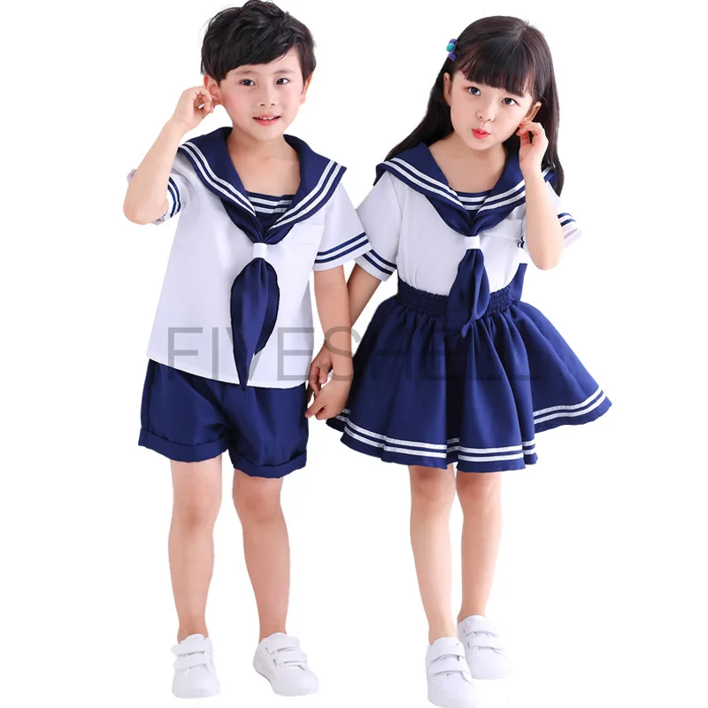 Japanische Anime Marine Matrosen Kostüm Uniform Blau für Mädchen Jungen Halloween Party Schule Verkleidungsschleife 7