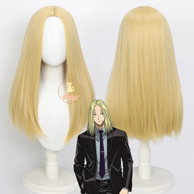 iCoser Anime Sakamoto Days Shishiba Cosplay Wig Blonde Yellow Long Hair Assassin Osaragi Halloween Party for Women Men Accessory 1