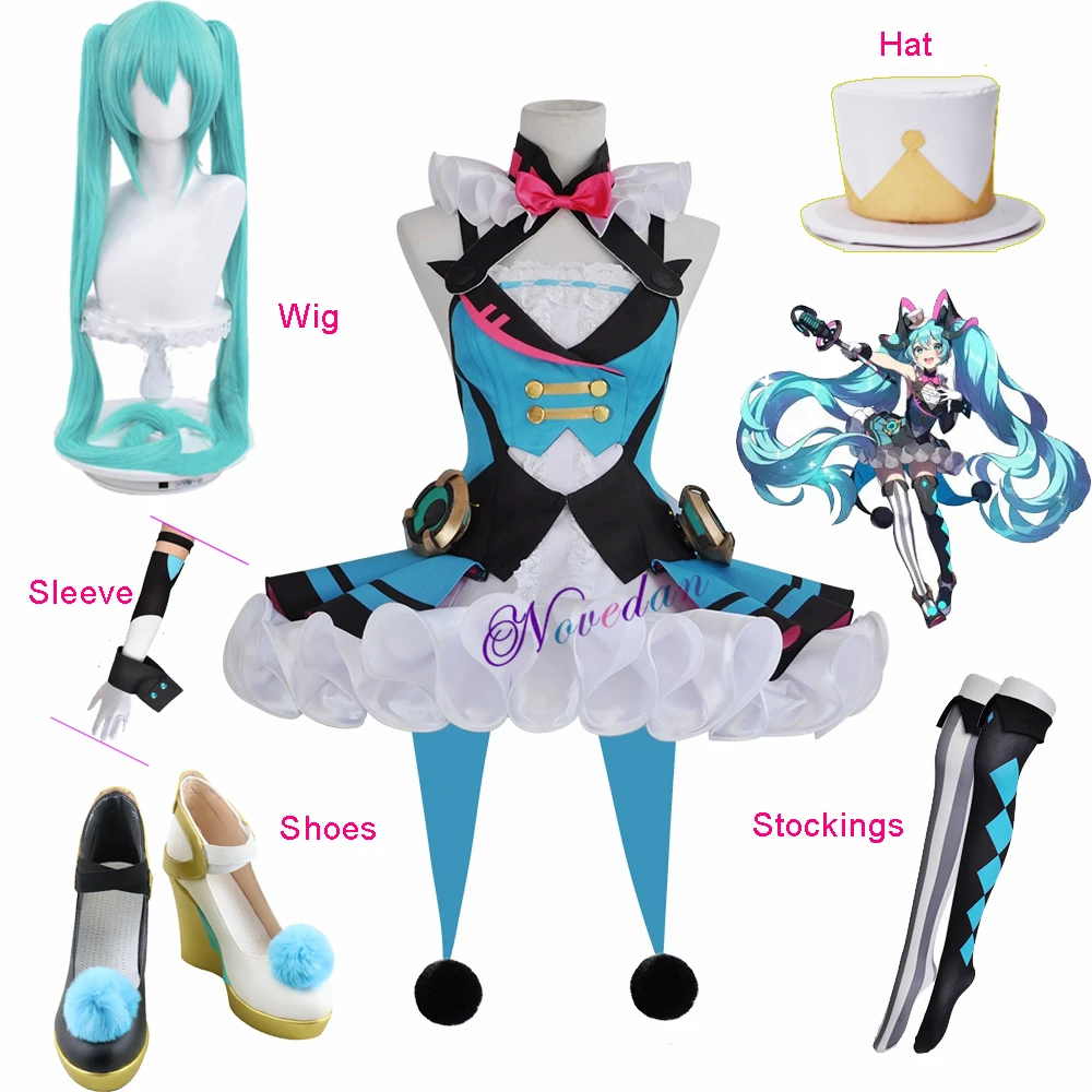 Magical Mirai Miku Cosplay 2019 Circus Dress Shoes Wig Uniform Outfit Halloween Anime Customize Cosplay Costume 1