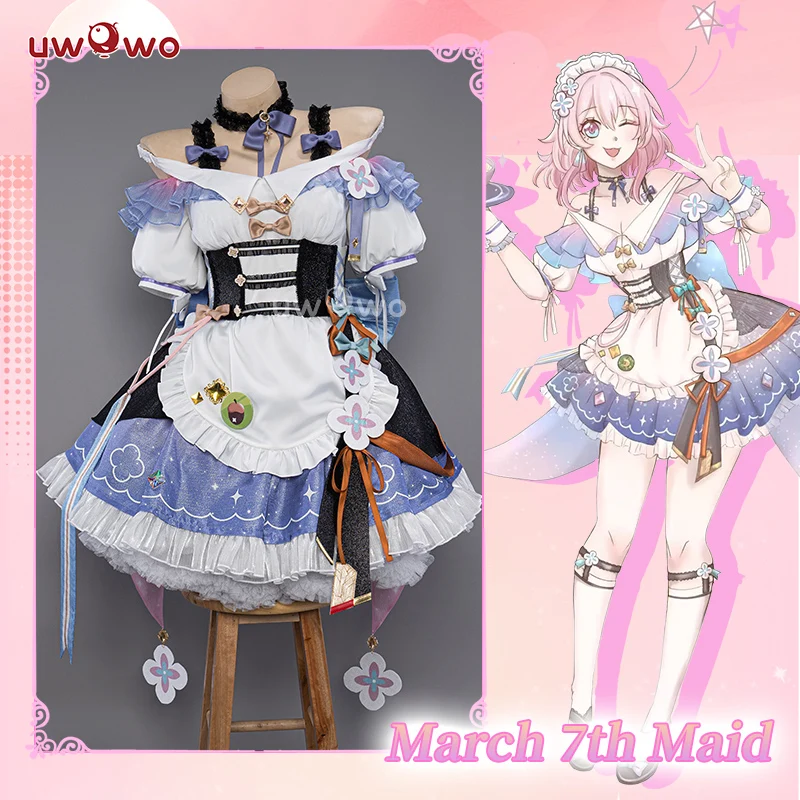 Honkai Star Rail Fanart March 7th Maid Cosplay Costume 7 IN STOCK UWOWO Cosplay Exclusive Honkai Star Rail Fanart March 7th Maid Cosplay Costume 1
